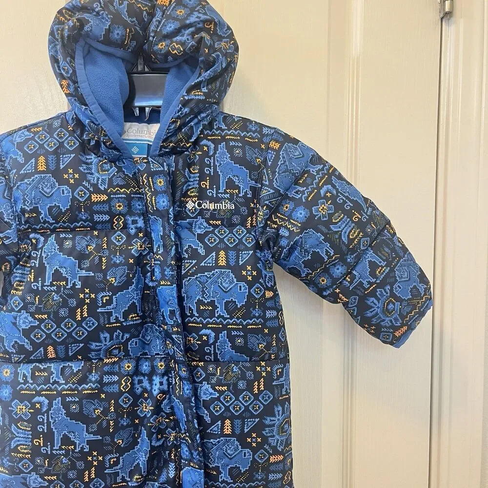 Columbia Infant Snuggly Bunny II Bunting Down Snowsuit Blue Boys 12-18 Months